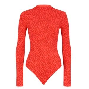 Fendi x Skims Mock Neck Long Sleeve Bodysuit